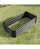 Metal Raised Garden Bed, Rectangle Raised Planter 4×2×1ft for Flowers Plants, Vegetables Herb Veezyo