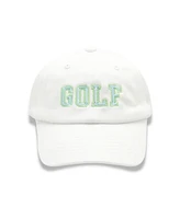Bits & Bows Boys Golf Baseball Hat in White