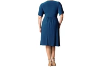 Kiyonna Plus Gia A-Line Midi Dress with Pockets