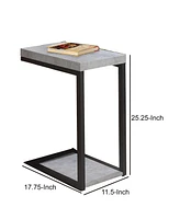 Industrial Snack Table with Faux Cement Design and Sturdy Frame
