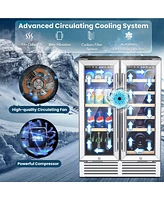24'' Dual Zone Wine and Beverage Cooler Refrigerator
