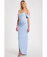Quiz Women's Corset Detail Scuba Crepe Maxi