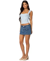 Edikted Women's Heart Pocket Denim Mini Skirt