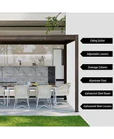 Mondawe 10x10FT Louvered Pergola Outdoor Aluminum