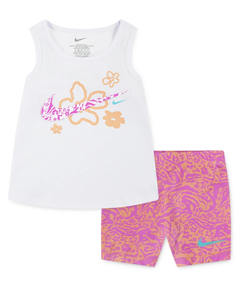Nike Toddler Girls 2-Piece Wild Flower Printed Bike Shorts Set