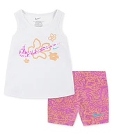 Nike Toddler Girls 2-Piece Wild Flower Printed Bike Shorts Set