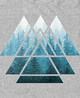 Design By Humans Men's Sacred Geometry Triangles Misty Forest Short Sleeve T-Shirt
