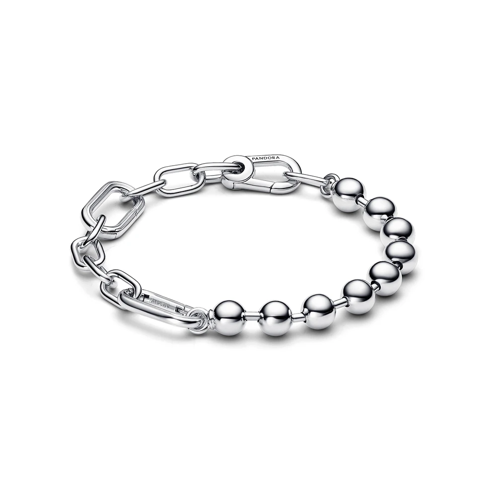 Pandora Sterling Silver Sparkling Bead Link Chain Bracelet
