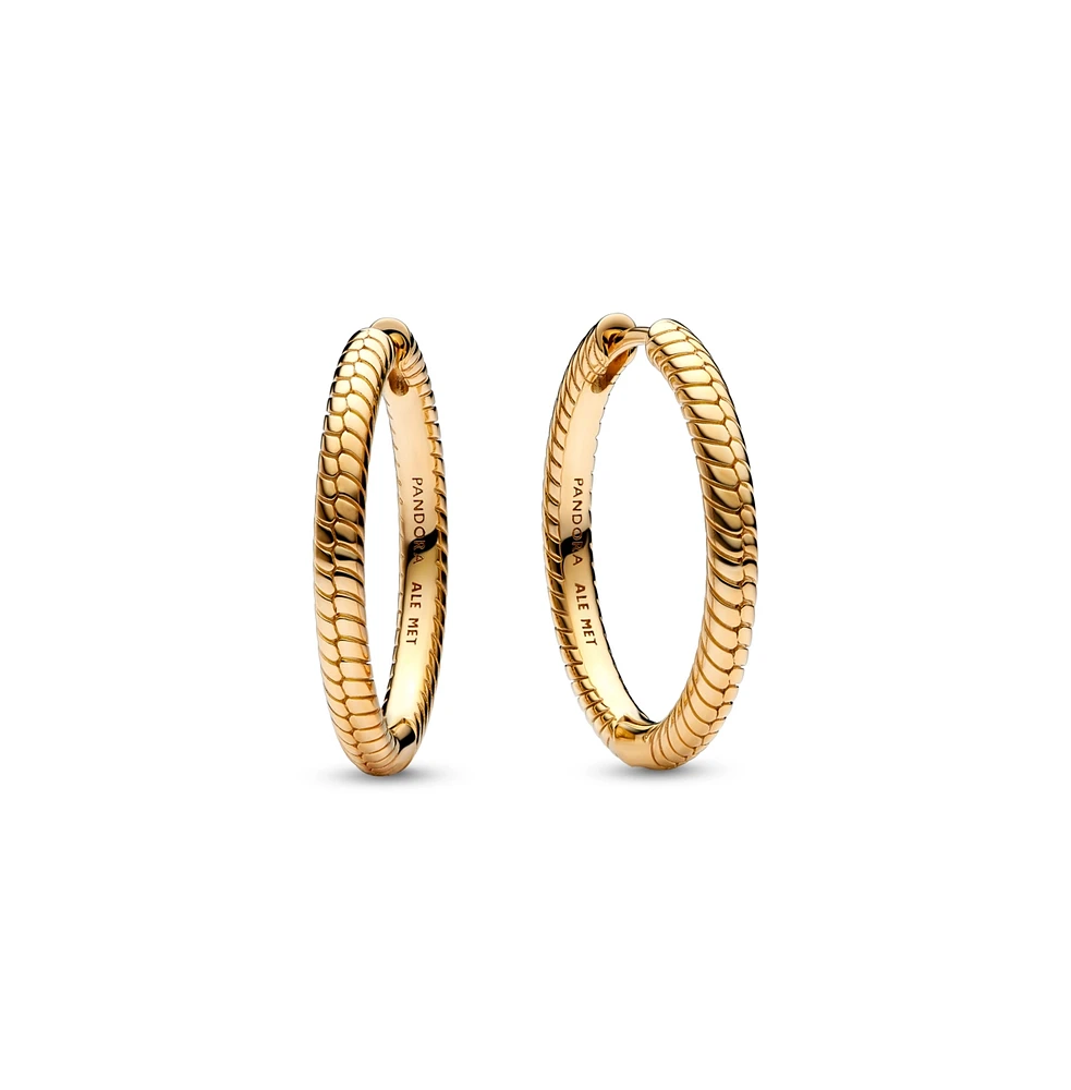 Pandora Gold-Plated Moments Charm Hoop Earrings
