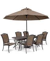 Wythburn Outdoor Dining 7pc Set (72"x38" Table & 6 Filigree Sling Chairs)