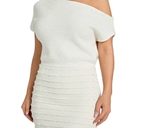 Guess Women's Natalia Cotton One-Shoulder Beaded Crocheted Dress