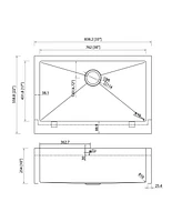 33 Inch Stainless Steel Brushed Kitchen Manual Sink, Straight Edge Apron, Large Single Grooves