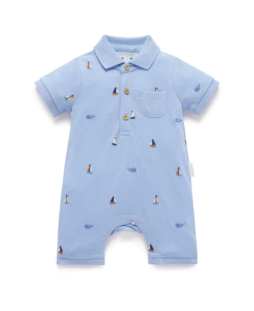 Purebaby Baby Boys Polo Romper