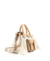 Pre-Owned Chloe Medium Edith Nm Satchel Knit Cashmere with Leather