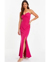Quiz Women's Scuba Crepe Dress with Diamante Straps