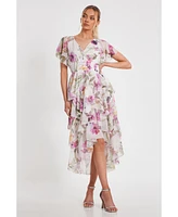 Quiz Women's Floral Chiffon Tiered Maxi Dress