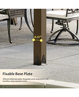 Mondawe 12 Ft. W x Ft. D Patio Wall-Mounted Solid Cedar Wood Gazebo with Galvanized Steel Roof
