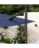 13 ft. Patio Umbrella Square Cantilever Umbrella, Outdoor Market Umbrella in Beige with 360° Rotation for Pool Lawn (without base )(with 365 day