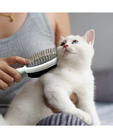 Ocean Plastic by Pt Blue Double-Sided Round Grooming Brush for Pets, Eco-Friendly Dogs and Cats