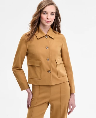 Anne Klein Women's Button-Front Patch Pocket Jacket