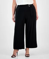 Anne Klein Plus Mid-Rise Wide-Leg Palazzo Pants