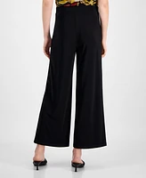 Anne Klein Women's Solid Cropped Pull-On Pallazo Pants