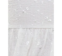 Trixxi Juniors' Tie-Neck Floral Embroidered Fit & Flare Dress