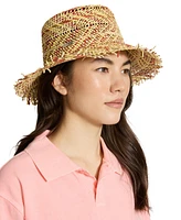 Steve Madden H-Coley Coastal Chevron Straw Bucket Hat