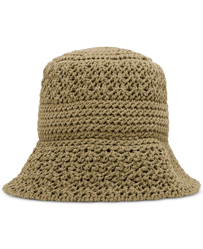 Steve Madden H-Alex Metallic Knit Bucket Hat