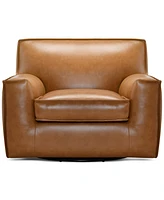 Glympton 44" Leather Swivel Chair, Exclusively at Macy's