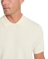 Kenneth Cole Men's Short Sleeve Waffle Knit Polo Sweater