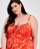 Taylor Plus Tiered Floral-Print Maxi Dress