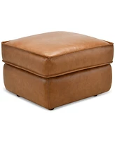 Glympton 26" Leather Ottoman, Exclusively at Macy's