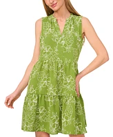 CeCe Women's Floral Sleeveless Baby Doll Dress