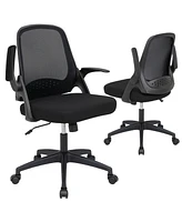 Adjustable Mesh Office Chair Rolling Computer Desk Chair with Flip-up Armrest