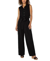Liverpool Los Angeles Women's Sleeveless Wide Leg Jumpsuit