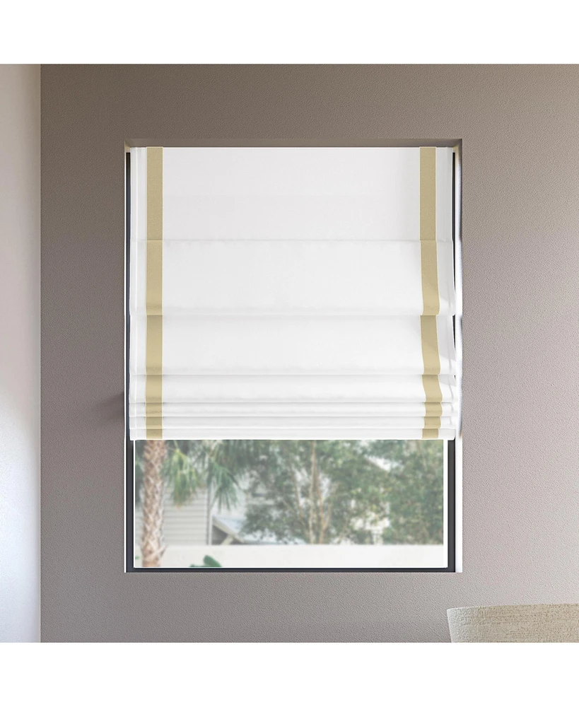 Olander Black Ribbon Border 100% Blackout Cordless Roman Shade