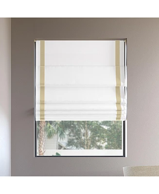 Olander Black Ribbon Border 100% Blackout Cordless Roman Shade