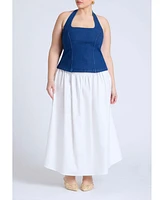 Eloquii Plus Comfort Stretch Denim Halter Top