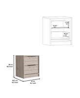 Depot E-shop Egeo Nightstand, Two Drawers, Superior Top