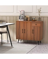 Sideboard Cabinet with 3 Doors and Pull out Drawer Adjustable Shelves