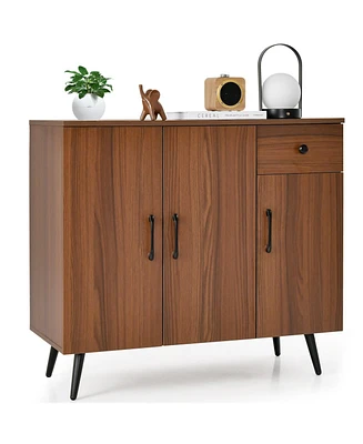 Sideboard Cabinet with 3 Doors and Pull out Drawer Adjustable Shelves