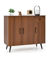 Sideboard Cabinet with 3 Doors and Pull out Drawer Adjustable Shelves
