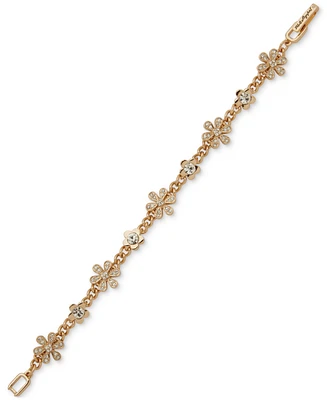 Karl Lagerfeld Paris Gold-Tone Crystal Daisy Link Bracelet