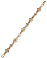 Karl Lagerfeld Paris Gold-Tone Crystal Daisy Link Bracelet