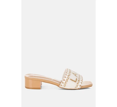 Vacay Babe Lake Como Beaded Slip-On Heels