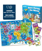 Quokka 3X Set Learning Board Games for Kids 6-8 - Educational Trivia Cards Ages 8-12