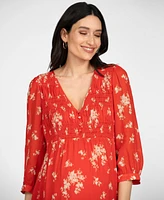 Seraphine Women's Maternity Shirred Bodice Maxi Dress