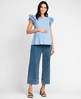 Seraphine Women's Maternity Flutter Sleeve Top