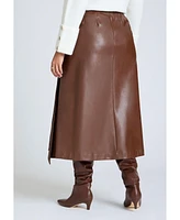 Eloquii Plus Size Double Belt Wrap Faux Leather Skirt